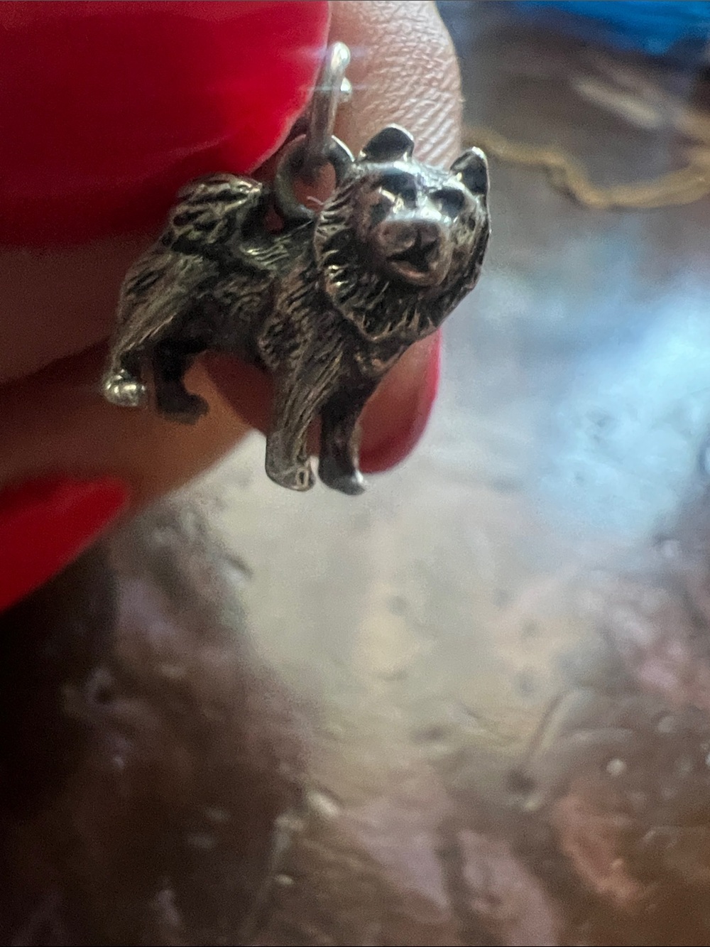 Silver Wolf Charm Dangle Necklace - Picture 5 of 7